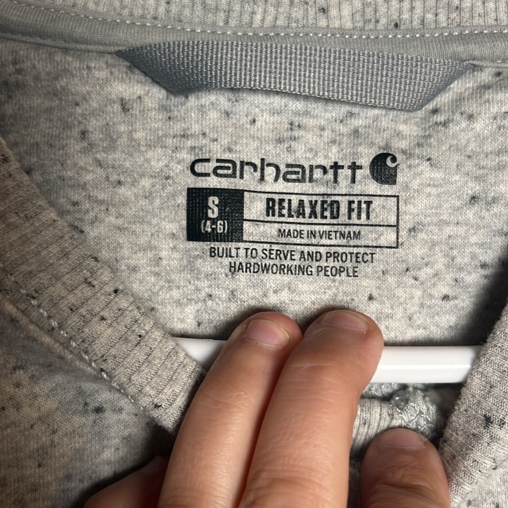 Carhartt Heather Gray Crewneck Sweater  RELAXED FIT Size Small - Picture 4 of 6